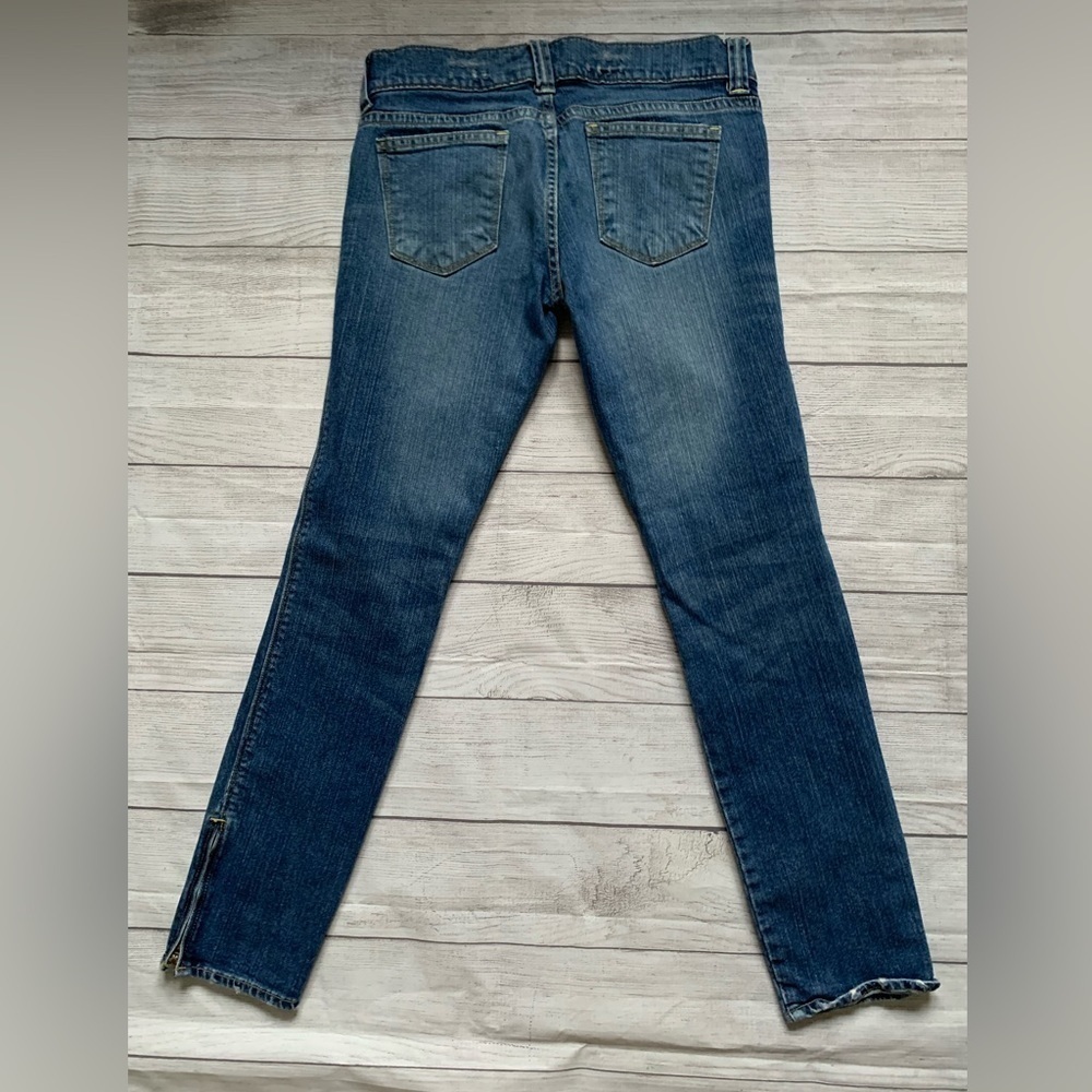 Y2K Old Navy Special Edition Vintage Denim Blue Skinny Jeans Zipper Ankle - Picture 3 of 11